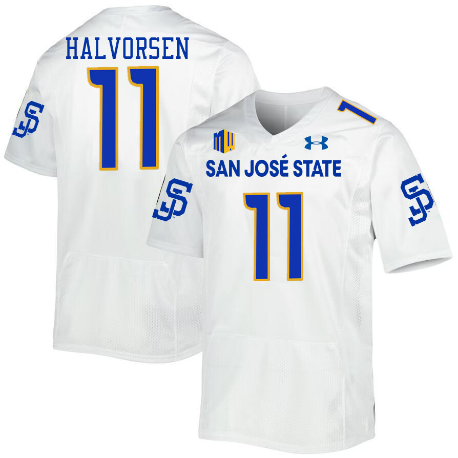 #11 Kyler Halvorsen SJSU Jersey,San Jose State Spartans Football Jersey College Uniforms-White